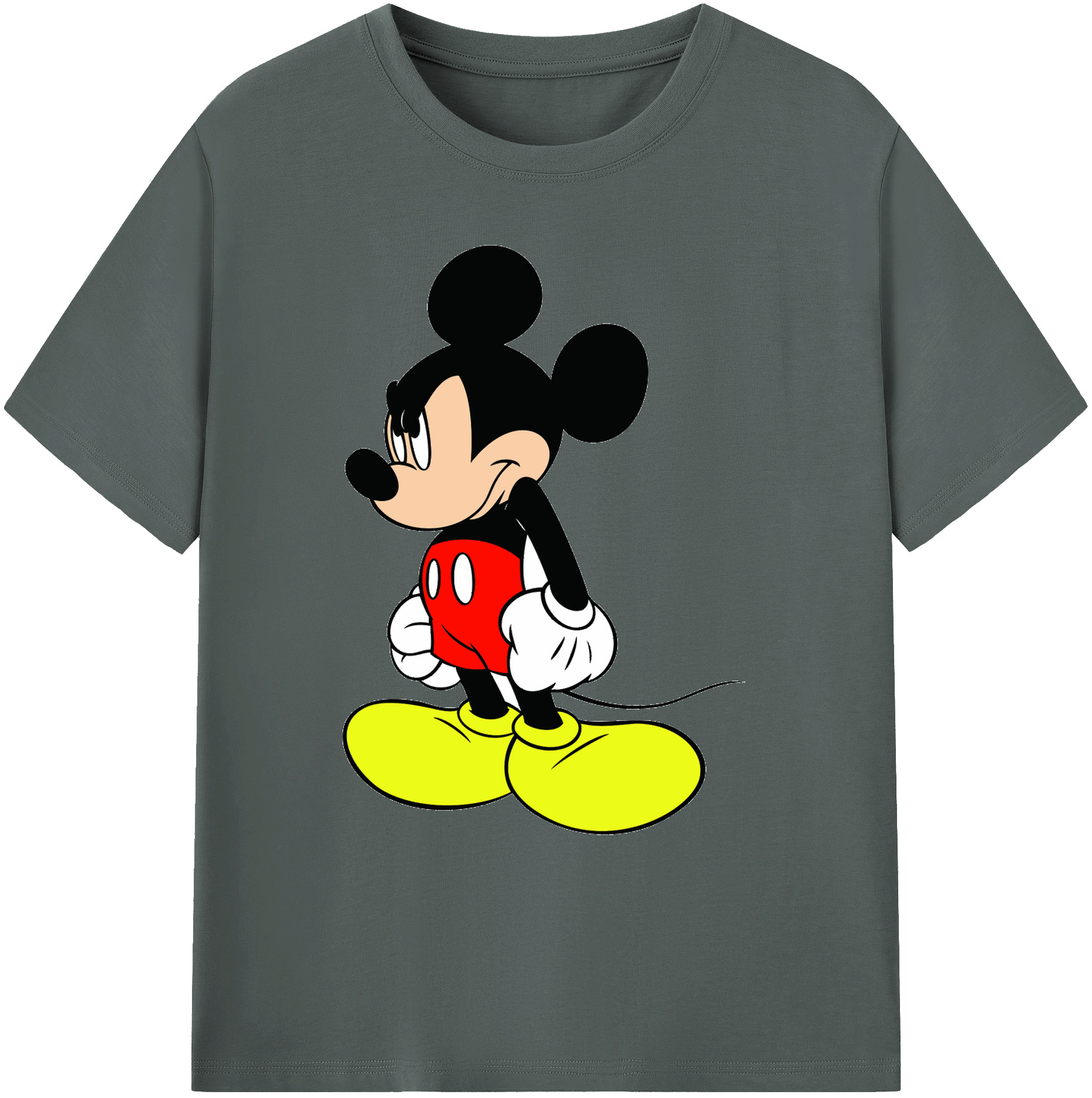 ミッキーマウス Mickey Mouse 綿100％ メンズ半袖Tシャツ｜肌触りやわらか＆通気性